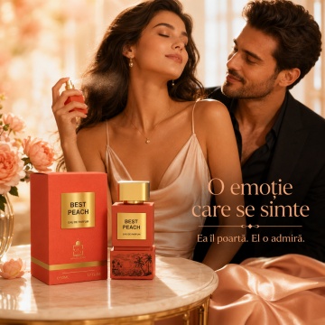 Parfum Arăbesc Milestone Summer Beach EDP 100 ml Unisex, Inspirat Bitter Peach, Aromă Floral Fructată cu Fructe Roșii, Bergamotă, Piersică, Flori Albe, Iasomie, Trandafir, Cedru, Mosc și Vanilie - Img 5