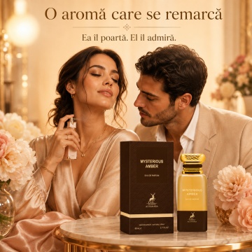 Parfum Arăbesc Mysterious Amber Maison Alhambra EDP 80 ml Unisex, Inspirat Amber Absolute Tom Ford, Aromă Orientală cu Tămâie, Ambră, Note Lemnoase, Labdanum și Vanilie - Img 5