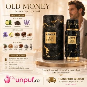 Parfum Arăbesc Old Money Armaf 100 ml, Apă de Parfum Bărbați, Aromă Lemnos Ambrată Elegantă, Inspirat Dior Homme Intense - Img 8