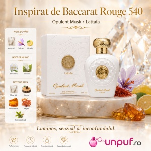 Parfum Arăbesc Opulent Musk Lattafa 100 ml, Apă de Parfum Unisex pentru Damă și Bărbat, aromă florală cu mosc alb, șofran și ambră - Img 9