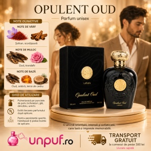 Parfum Arăbesc Opulent Oud Lattafa 100 ml, Apă de Parfum Unisex pentru Damă și Bărbat, aromă orientală cu Oud, șofran și ambră - Img 3