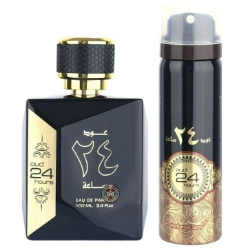 Parfum Arăbesc Oud 24 Hours Eau de Parfum 100 ml + Deodorant Spray 50 ml, Ard Al Zaafaran, Apă de Parfum , Unisex, Damă, Bărbat