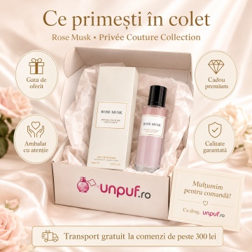 Parfum Arăbesc Privee Couture Collection Rose Musk 30 ml, Apă de Parfum Unisex, Damă, Bărbat, Aromă Florală cu Trandafir, Mosc și Vanilie, Inspirat Rose Kabuki - Img 4
