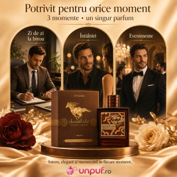 Parfum Arăbesc Qaed Al Fursan Untamed Lattafa EDP 90 ml Bărbat, Aromă Lemnos Condimentată, Asemănător Eros Najim, cu Scorțișoară, Cardamom, Mandarină, Nucșoară, Caramel, Lavandă, Salvie, Chiparos, Ambră, Olibanum, Cedru, Labdanum și Vetiver - Img 6