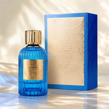 Parfum Arăbesc Qissa Blue Paris Corner 100 ml, Apă de Parfum Unisex, Damă și Bărbat, Aromă Fresh Aromatică cu Citrice, Măr Verde și Note Marine