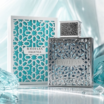 Parfum Arăbesc Rayhaan Aquatica EDP 100 ml pentru Bărbați, Aromă Fresh Exotică, Citrice, Cocos, Bergamotă, Rom și Mosc