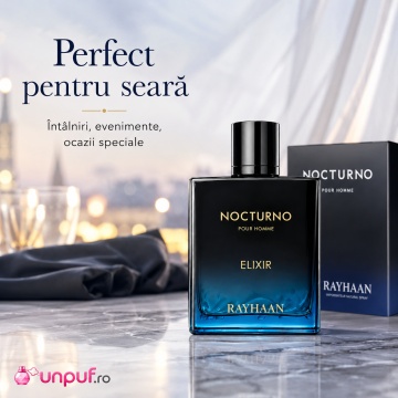 Parfum Arăbesc Rayhaan Nocturno Men EDP 100 ml Bărbat, Aromă Aromatic Lemnoasă cu Grapefruit, Bergamotă, Piper, Geranium, Lavandă, Salvie, Ambră, Cedru, Mosc și Vetiver - Img 7