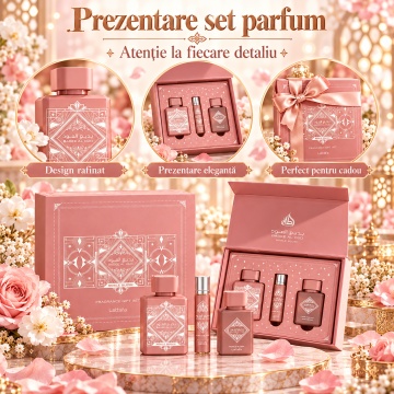 Parfum Arăbesc Set Cadou Lattafa A Luxurious Badee Al Oud Noble Blush 3 Pcs - Img 9