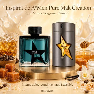 Parfum Arăbesc Star Men Fragrance World 100 ml, Apă de Parfum Bărbați, Aromă Oriental Fougere Dulce Condimentată cu Bergamotă, Mentă, Lavandă, Coriandru, Caramel, Miere, Lapte, Cafea, Vanilie, Tonka, Ambră și Mosc - Img 8