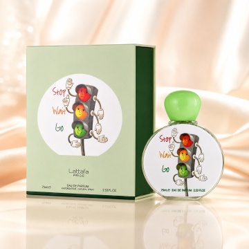 Parfum Arăbesc Stop Wait Go Lattafa Pride 75 ml, Apă de Parfum Unisex, Aromă Floral Fructat Gurmandă cu Lavandă, Pară, Piersică, Orhidee, Pralină, Nucă de Cocos, Ambră, Lemn de Santal și Mosc