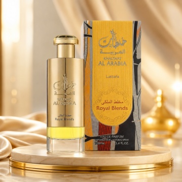 Parfum Arăbesc Unisex Khaltaat Al Arabia Royal Blends Lattafa 100 ml, Apă de Parfum, Inspirat de Pulp Byredo, Aromă Fructată și Condimentată cu Măr, Fructe, Cuișoare, Nucșoară, Ambră, Mosc și Note Lemnoase