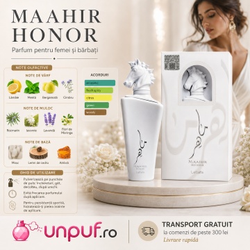 Parfum Arabesc Unisex Maahir Honor Lattafa, Eau de Parfum 100 ml, Damă și Bărbat, Aromatic Fresh Citrice, Lămâie, Mentă - Img 9