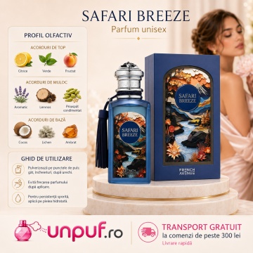 Parfum Arăbesc Unisex Safari Breeze French Avenue 100 ml, Apă de Parfum, Inspirat de Tales From Zanzibar, Aromă Fresh Verde Aromatic Orientală cu Citrice, Condimente, Flori Albe, Lavandă, Note Calde, Lemn de Cedru, Ambră, Mosc, Cocos și Lichen - Img 8