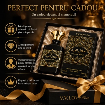 Parfum Arăbesc V.V. Love Luminous Melody Eau de Parfum 100 ml, Bărbați, Inspirat din Bade'e Al Oud Oud for Glory, Aromă Intensă și Persistentă - Img 4