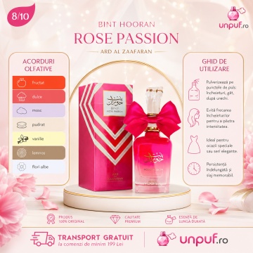 Parfum Ard Al Zaafaran Bint Hooran Rose Passion 100 ml, parfum arăbesc, edp, Damă - Img 8
