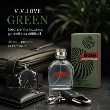 Parfum Bărbat V.V. Love Green Eau de Parfum 30 ml, Inspirat din Creed Green Irish Tweed, Aromă Fresh Verde și Lemnoasă - Img 2