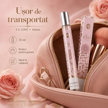 Parfum Damă Arăbesc Ahlam 35 ml V.V. Love, Apă de Toaletă, Inspirat de Khair Confection Paris Corner, Aromă Dulce Vanilată cu Pară, Frișcă, Iasomie, Ylang-Ylang, Marshmallow și Lemn de Santal - Img 3