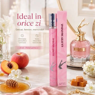 Parfum Damă Glitzy Skandal 35 ml V.V. Love, Apă de Parfum, Inspirat de Scandal Jean Paul Gaultier, Aromă Dulce Florală cu Miere, Portocală Sângerie, Mandarină, Gardenie, Iasomie, Caramel și Paciuli - Img 4