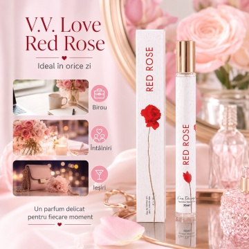 Parfum Damă Red Rose 35 ml V.V. Love, Apă de Parfum, Inspirat de Flower by Kenzo, Aromă Floral Pudrată cu Trandafir Bulgăresc, Violetă de Parma, Coacăze Negre, Vanilie, Mosc Alb și Tămâie - Img 5