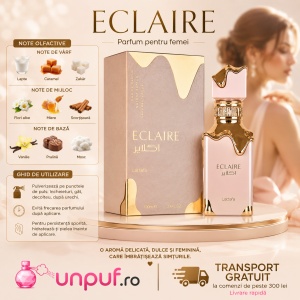 Parfum Eclaire Lattafa 100 ml, Apă de Parfum Damă, aromă dulce gurmandă cu caramel, lapte, miere, vanilie și pralină - Img 4