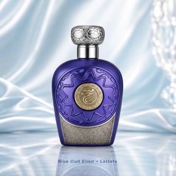 Parfum Lattafa Blue Oud Elixir, Eau de Parfum Bărbați, 100 ml, aromă oriental lemnoasă, yuzu, grepfrut, lămâie, piper - Img 2