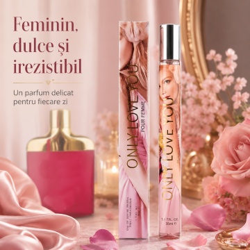 Parfum Only Love You Pour Femme 35 ml, Apă de Parfum Damă, Aromă Dulce Fructat Florală, Format Compact, Note de Kiwi, Litchi, Pară, Ciocolată Albă, Brioșă, Orhidee, Iasomie, Mosc și Iris - Img 3