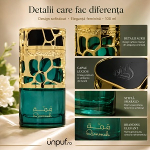 Parfum Qimmah For Women Lattafa 100 ml, Apă de Parfum Damă, Aromă Oriental Florală, Note de Cafea, Migdale, Iasomie, Tuberoză, Tonka, Cacao, Lemn de Santal și Vanilie - Img 4