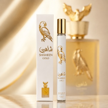 Parfum Shaheen Gold 35 ml, Apă de Parfum Bărbat, Aromă Dulce Fructată și Vanilată, Format Compact, Note de Ananas, Grapefruit, Smochină, Lavandă, Vanilie, Paciuli și Boabe de Tonka