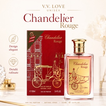 Parfum V.V. Love Chandelier Rouge, Apă de Parfum Unisex, 100 ml, Inspirat din Baccarat Rouge 540 - Img 6