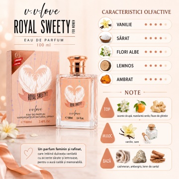Parfum V.V. Love Royal Sweety, Apă de Parfum Damă, 100 ml, Inspirat din Olympéa Rabanne - Img 3
