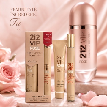 Set 2i2 VIP Rose This Is A Private Party NYC 2x35 ml, Apă de Toaletă Damă 35 ml + Cremă de Mâini 35 ml, Aromă Florală, Fructată, Elegantă și Sofisticată, Note de Șampanie Rosé, Piper Roz, Floare de Piersic, Trandafir, Mosc Alb și Note Lemnoase