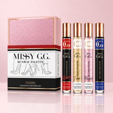 Set 4 Parfumuri Missy GG V.V. Love 35 ml, Golden Horizon, Guardian's Pledge, Eternal Rose, Crimson Bloom, set cadou, pentru Femei