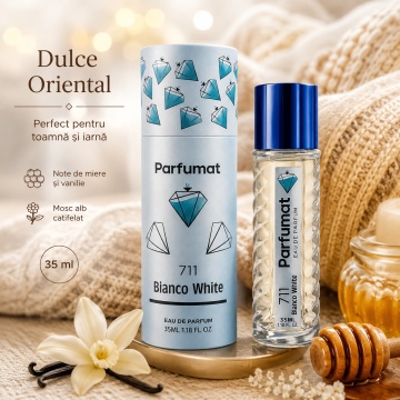 Set Apa de parfum Parfumat 711 Bianco White, Unisex, 35 ml si Gentuta cosmetice - Img 5