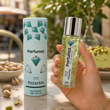 Set Apa de parfum Parfumat 717 Pistachio, Unisex, 35 ml si Gentuta cosmetice - Img 5