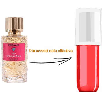 Set Apa de parfum Parfumat 740 Brazilian Plum, Dama, 50 ml si Gentuta cosmetice - Img 2