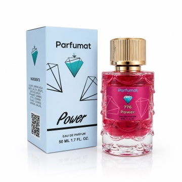 Set Apa de parfum Parfumat 776 Power, Dama, 50 ml si Gentuta cosmetice - Img 3