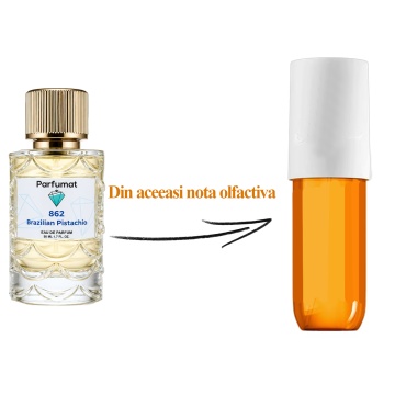 Set Apa de parfum Parfumat 862 Brazilian Pistachio, Unisex, 50 ml si Gentuta cosmetice - Img 2