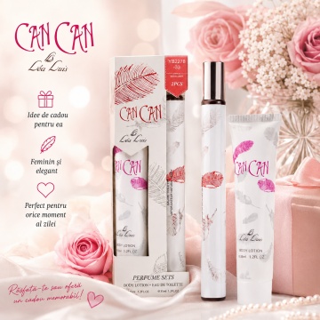 Set Can Can 2x35 ml, Apă de Toaletă Damă 35 ml + Cremă de Mâini / Loțiune Parfumată 35 ml, Aromă Fructată Dulce, Ambrată, Pudrată și Florală, Note de Nectarină, Coacăze Negre, Clementină, Orhidee Sălbatică, Floare de Portocal, Ambră, Mosc și Note Lemnoase - Img 7