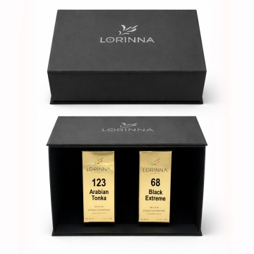 Set parfum Lorinna Paris Black Extreme & Arabian Tonka, 2 x 50 ml, Cutie cadouri parfum premium