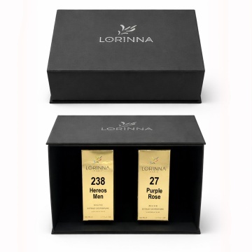 Set parfum Lorinna Paris Purple Rose & Hereos Men, 2 x 50 ml, Cutie cadouri parfum premium
