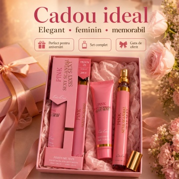 Set Parfum și Cremă de Mâini Pink Sexy Scandal Lea Luis 2x35 ml, Damă, Aromă Floral Citrică cu Miere, Note de Portocală Roșie, Mandarină, Iasomie, Gardenie, Caramel și Patchouli - Img 10