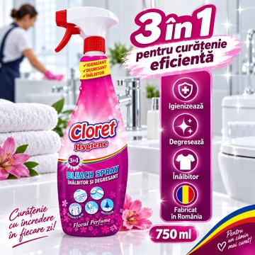 Solutie curatare baie Cloret Hygiene Bleach Spray – 750 ml - Img 5