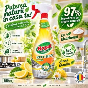 Solutie curatat Bucataria Royal Hygiene cu Bicarbonat – 750 ml - Img 5