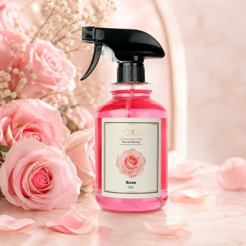 Spray Odorizant Loris Pafum Rose, 500 ml, pentru Cameră, Hol, Baie și Auto, Aromă Florală de Trandafir