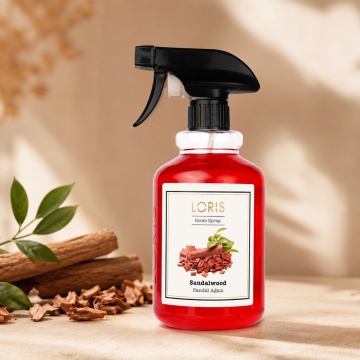 Spray Odorizant Loris Pafum SandalWood, 500 ml, pentru Cameră, Hol, Baie și Auto, Aromă Lemnoasă de Santal