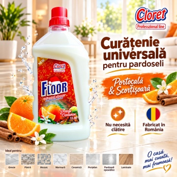 Detergent Pardoseli Cloret Portocală și Scorțișoară – 1 L - Img 2