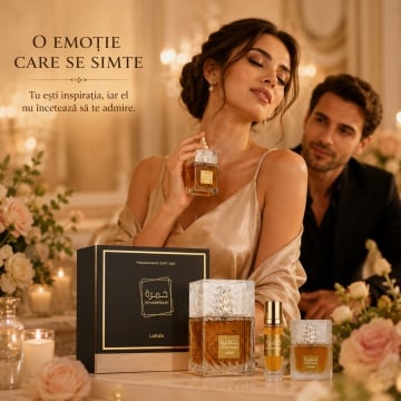 Lattafa Khamrah Giftset – Parfum arăbesc, unisex - Img 5
