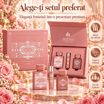 Lattafa Set Cadou A Luxurious Badee Al Oud Noble Blush – 3 Pcs, damă - Img 6