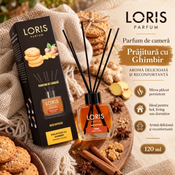 Loris Parfum Prăjitură cu Ghimbir 120 ml – Odorizant de Cameră cu Bețișoare Parfumate - Img 5