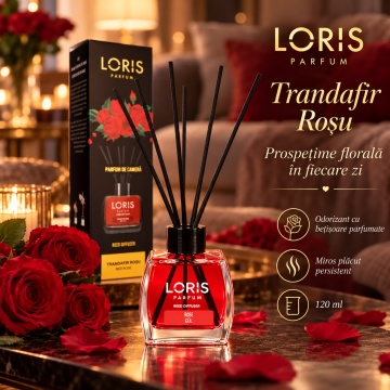 Loris Parfum Trandafir Roșu 120 ml – Odorizant de Cameră cu Bețișoare Parfumate - Img 3